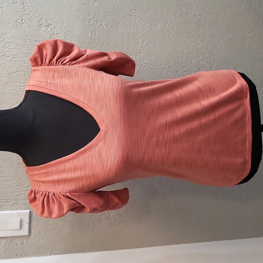 Express Puff Sleeve with Ruching V Neck Tee